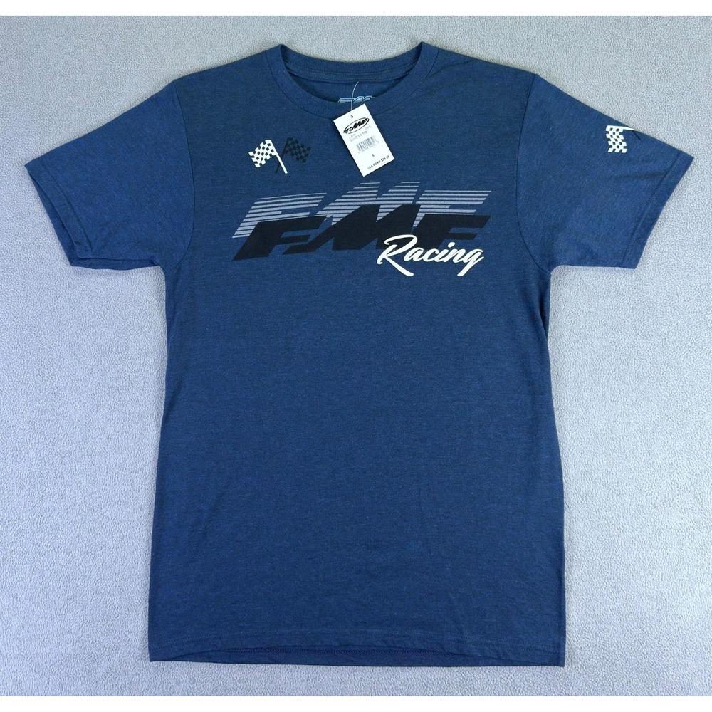FMF Shirt Mens Small Blue Motocross Moto Racing Checkered Flag SoCal New